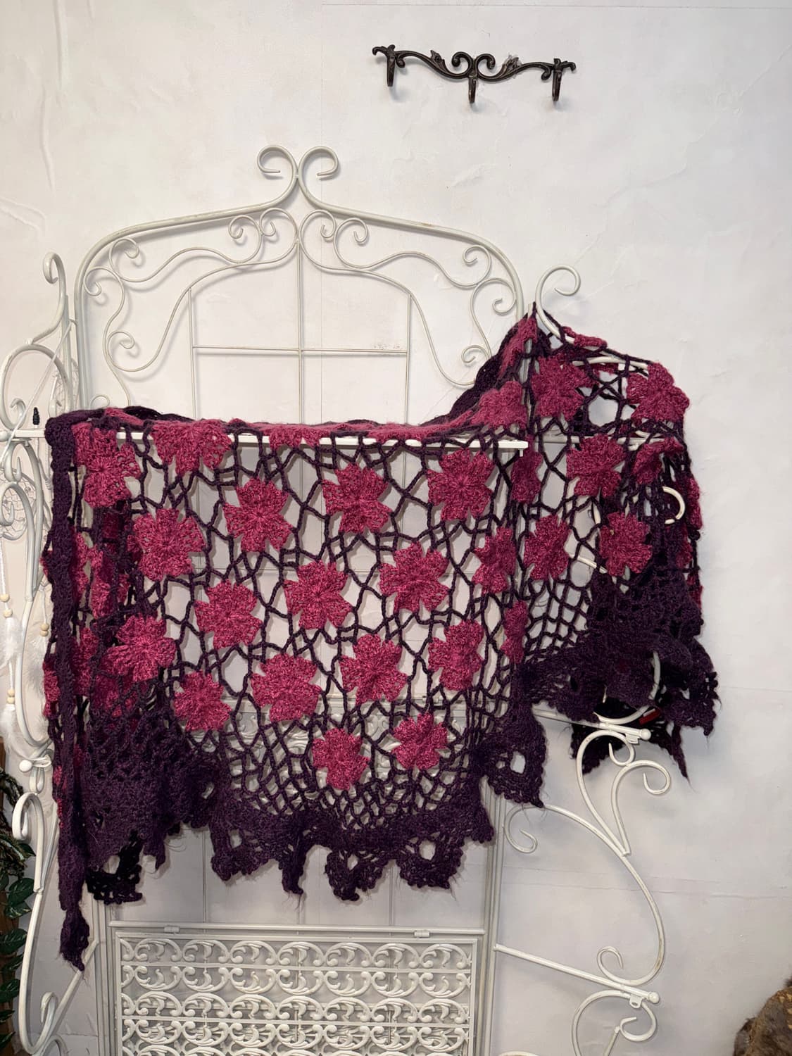 Purple violet crochet shawl muffler 상품이미지1