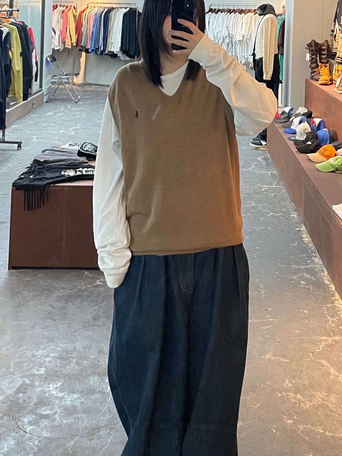 폴로 랄프로렌 포니로고 브이넥 딥베이직 니트 베스트 H1067 상품이미지1