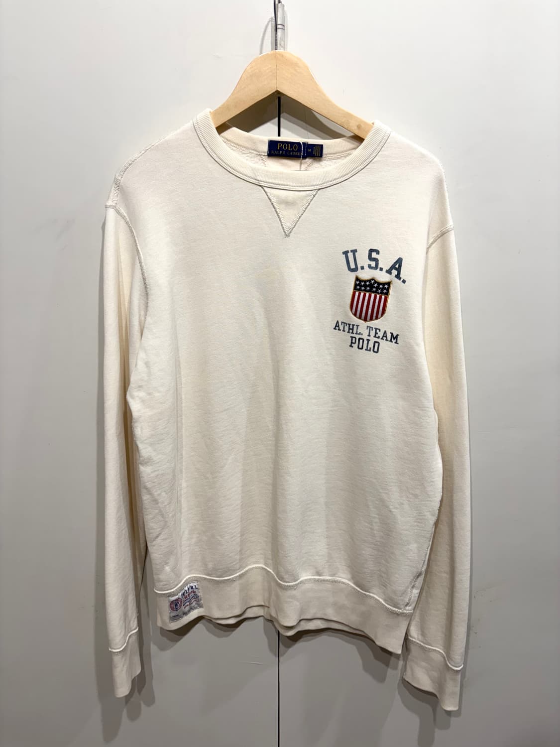 polo 폴로 화이트 기모 긴팔 티 M 상품이미지1