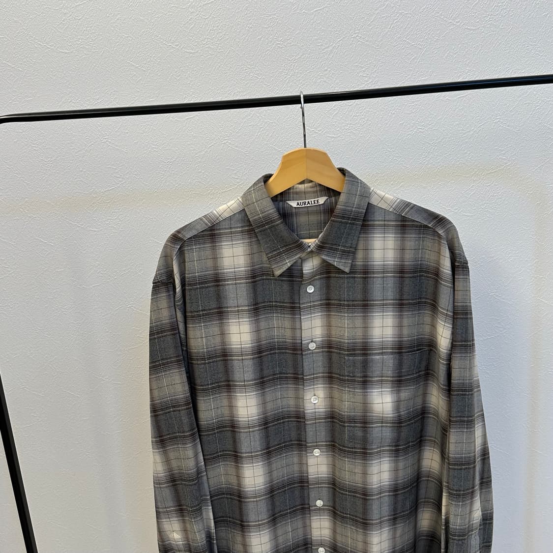 오라리 울 체크 셔츠 상품이미지2