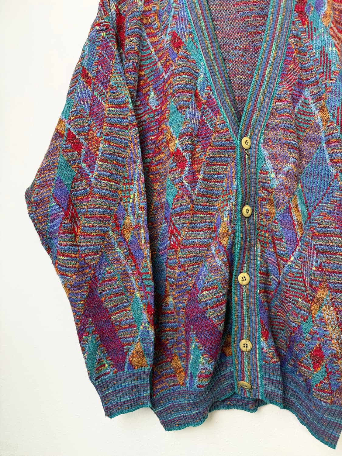 90s MADE IN ITALY 아가일 가디건  상품이미지2