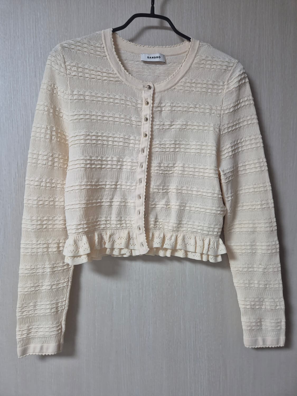 (정품) 산드로 니트 가디건 폴란트 러플 Ruffled 가디건 1사이즈 상품이미지3