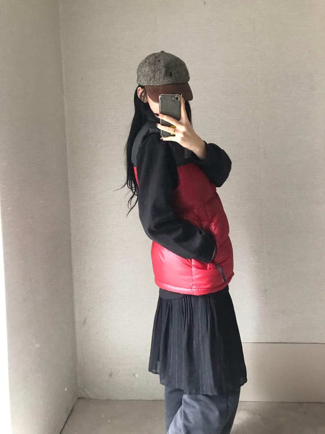 노페700 레드 눕시 패딩조끼 상품이미지5