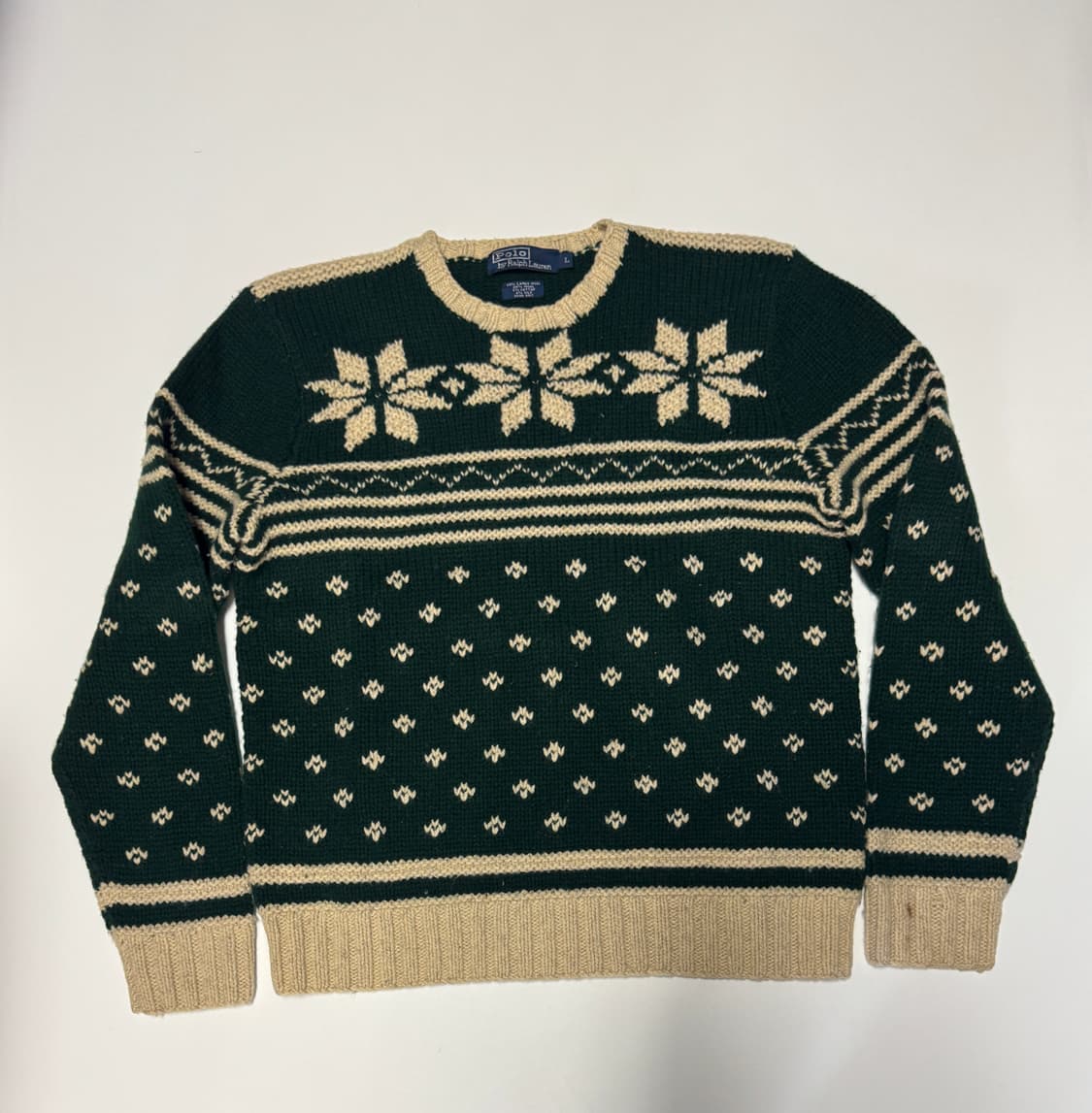 정품!! 여성 폴로 랄프로렌 램스울 핸드 니트 L 상품이미지1