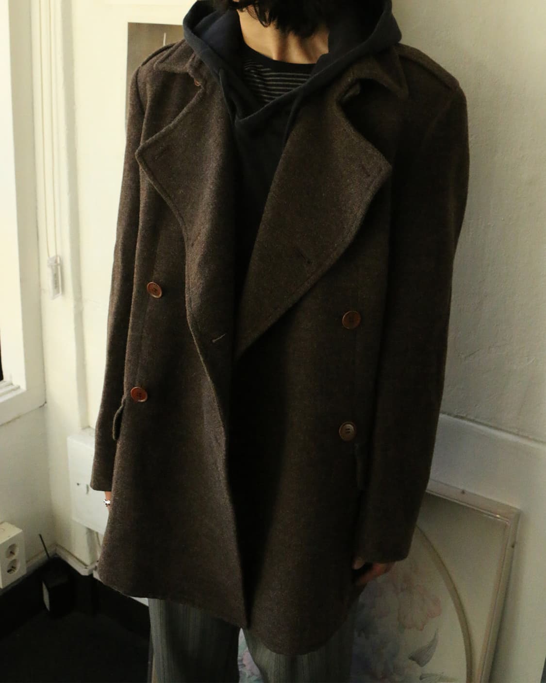  캐서린 햄넷 더블브레스티드 울 피 코트  상품이미지1