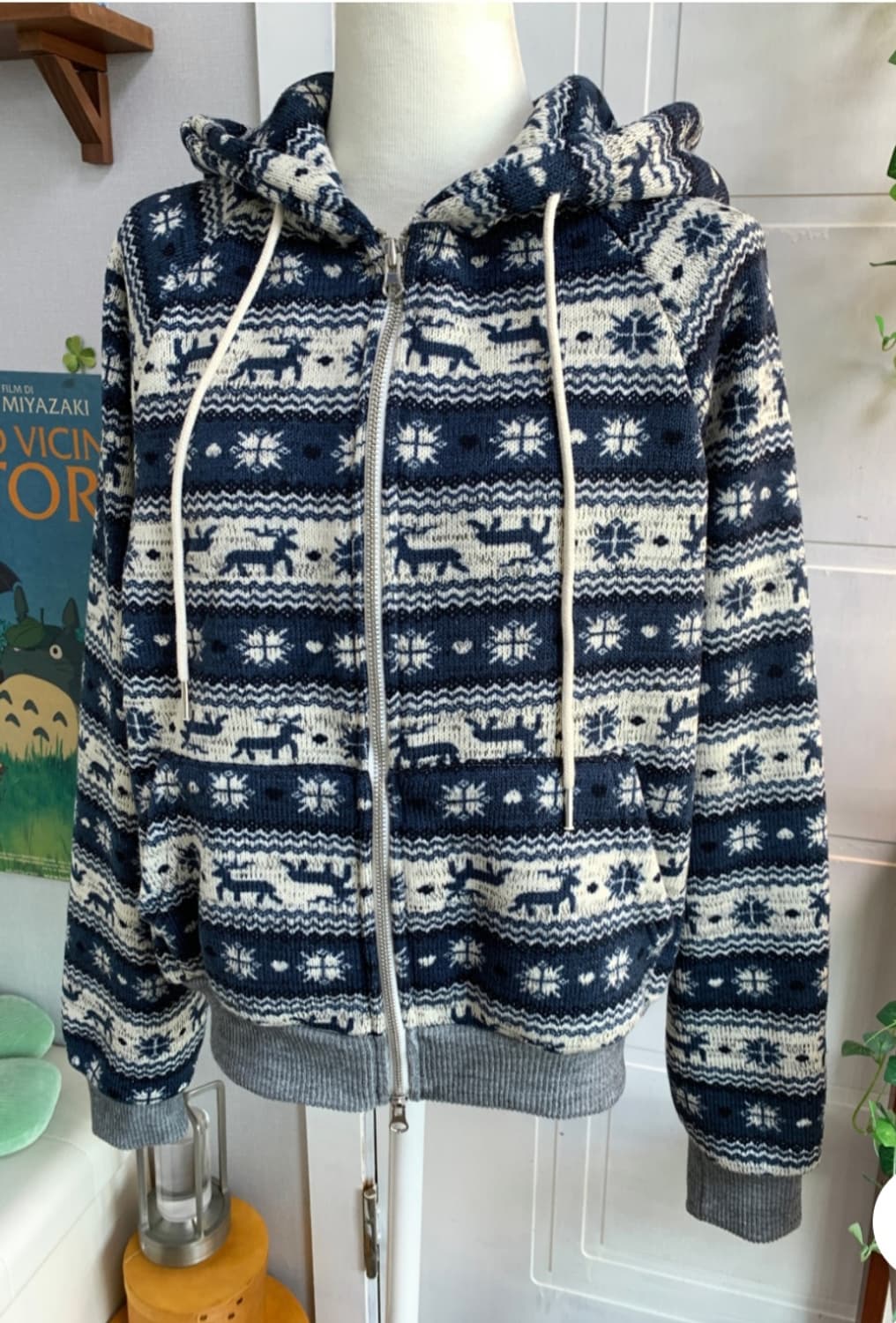 노르딕 플리스 니트 후드집업 상품이미지1