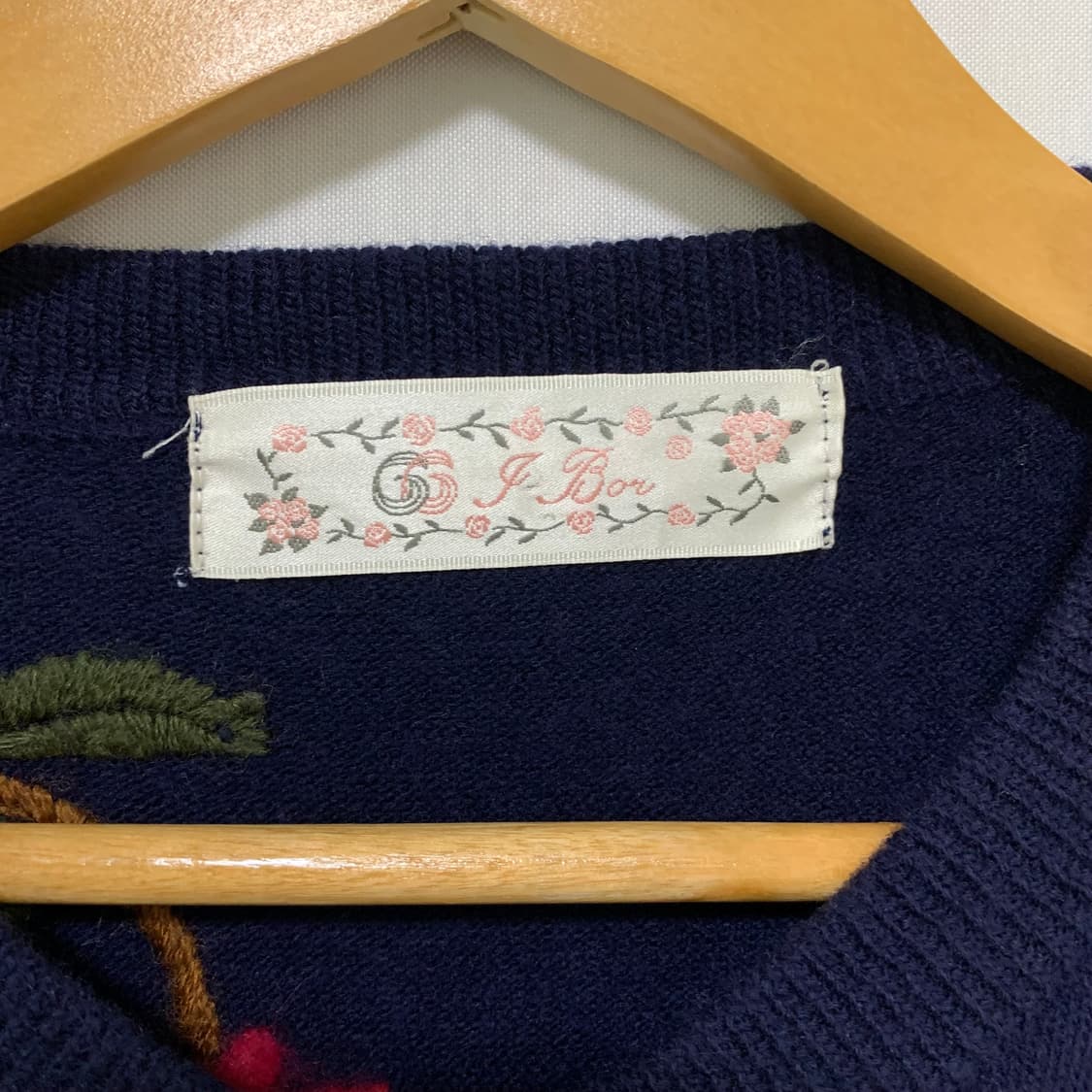 jpn 일본 빈티지 플라워 자수 버튼 가디건 네이비 모리걸 히피 상품이미지5