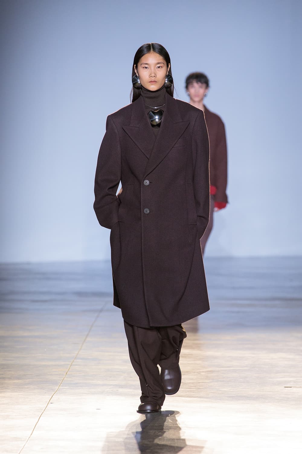 우영미 브라운 캐시미어 코트 46사이즈 상품이미지7