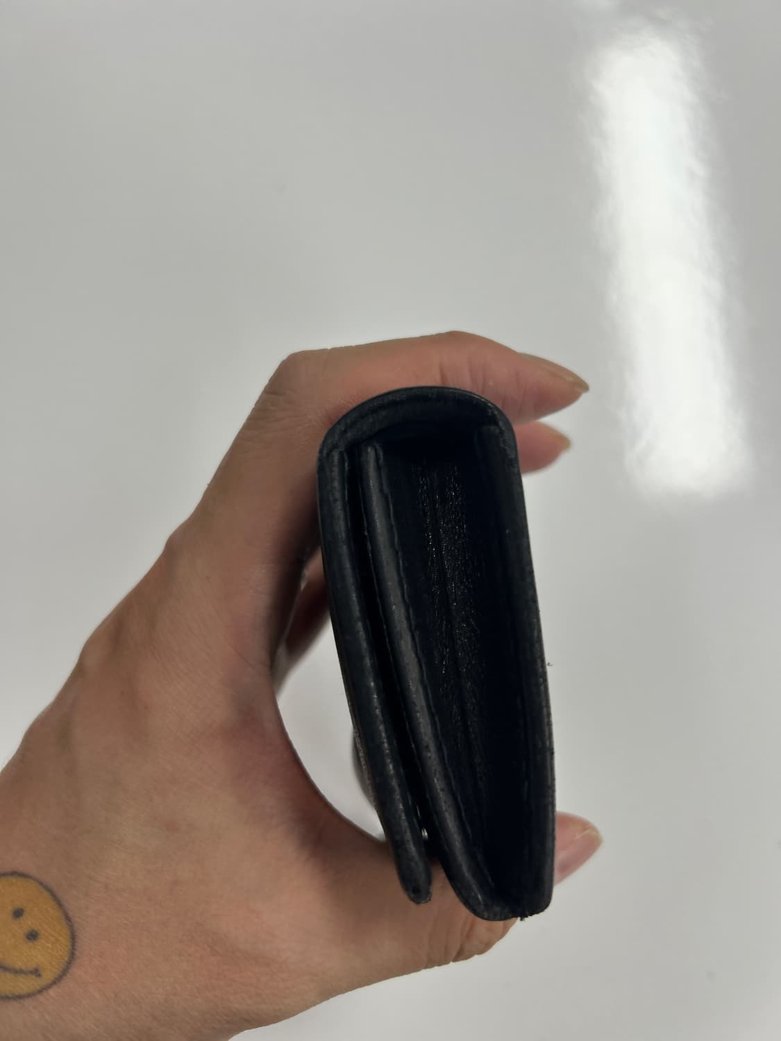 goros 고로스 새들레더 블랙 콘초 카드지갑 상품이미지5