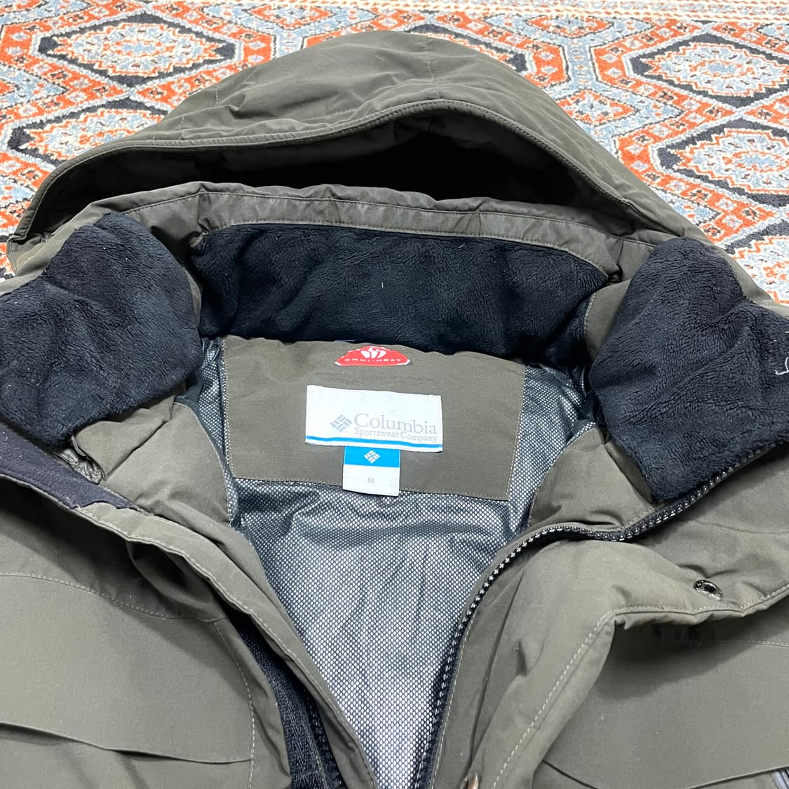 컬럼비아 카키 구스다운 포켓 패딩점퍼 남성M  상품이미지8