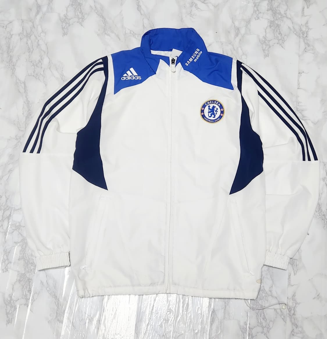 아디다스 첼시 07-08 삼성 바람막이 흰 파 자켓  상품이미지1