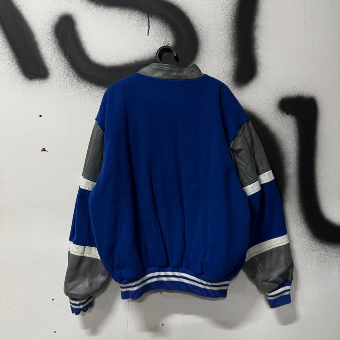 VTG 빈티지 빅사이즈 올드스쿨 울 혼방 소가죽 배색 바시티 자켓 상품이미지2