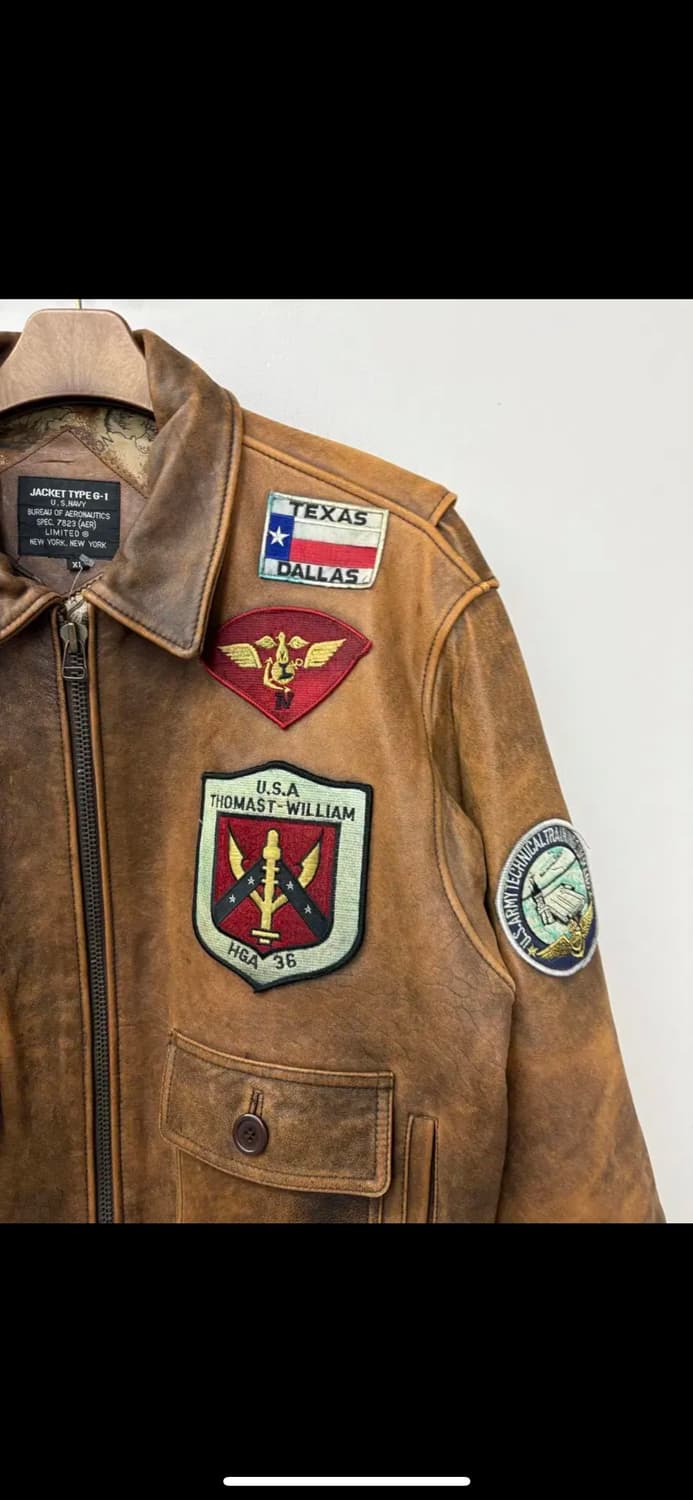 아비렉스 패치 디테일 가죽자켓 H1593 상품이미지4