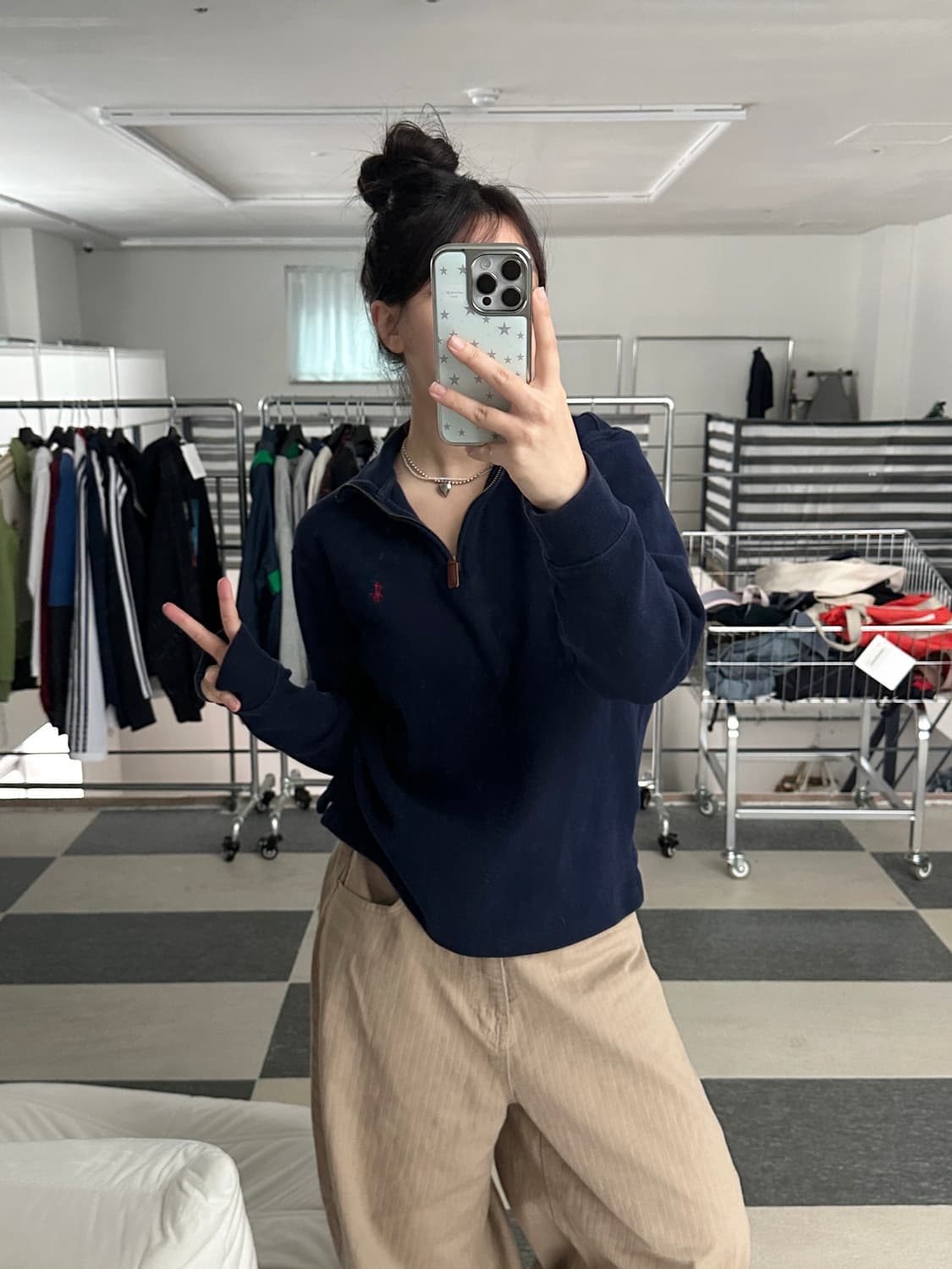 폴로 랄프로렌 네이비 코튼 하프집업  상품이미지7