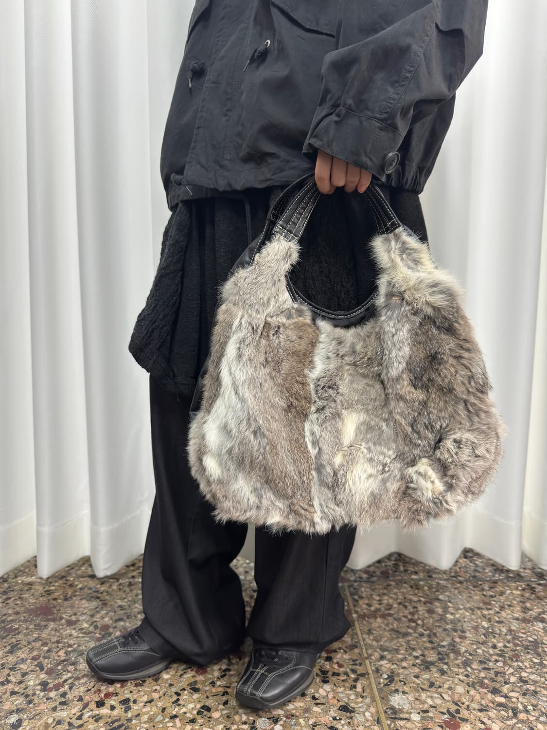 rabbit fur leather bag 상품이미지6