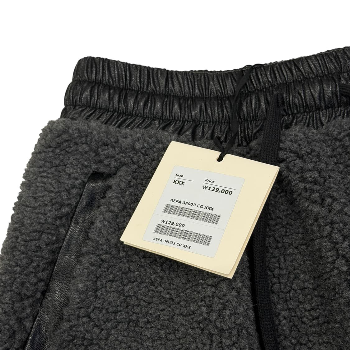 앳코너 플리스 후리스 뽀글이 스트링 팬츠 바지 차콜 그레이 상품이미지2