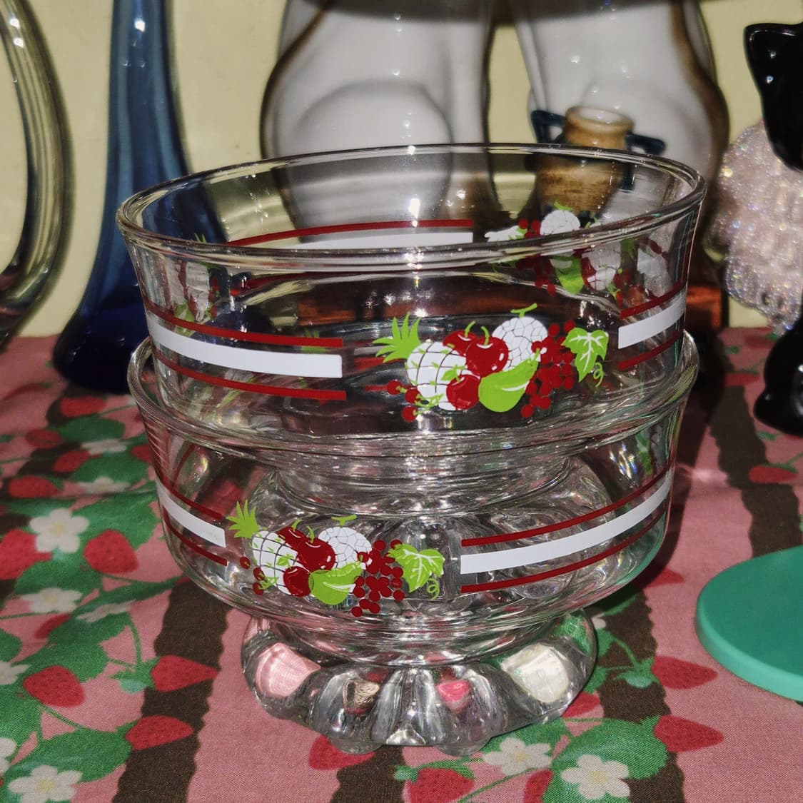 70s 토요 글라스 과일 넝쿨 디저트 글라스 1p 상품이미지5