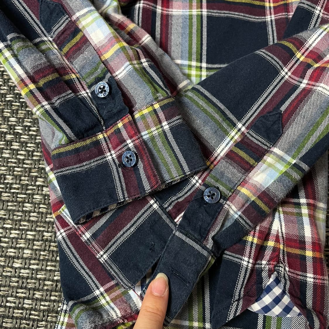 타미힐피거 키즈 네이비 레드 멀티배색 체크 긴팔 셔츠 10 상품이미지6