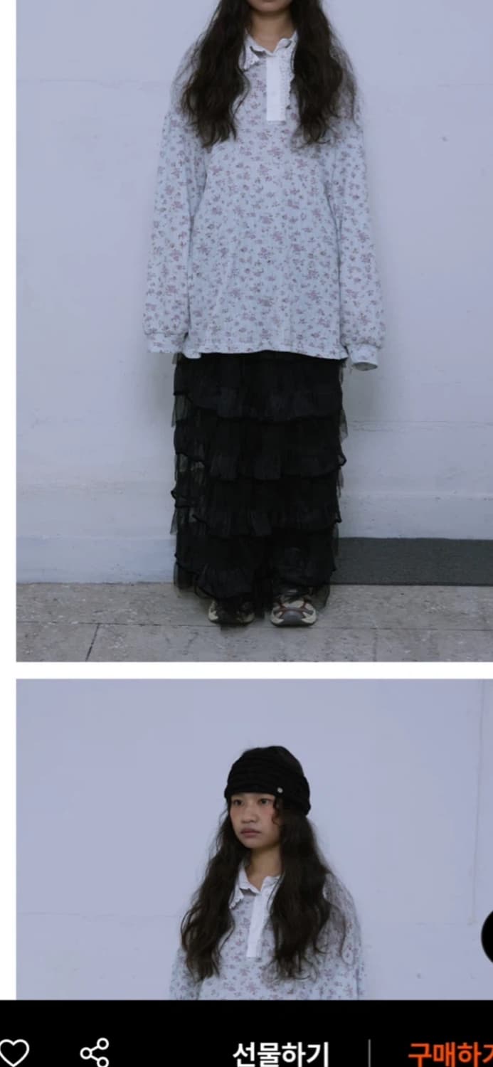 호쿠스포쿠스 아이싱 레이스 캉캉 롱 스커트 블랙 상품이미지2
