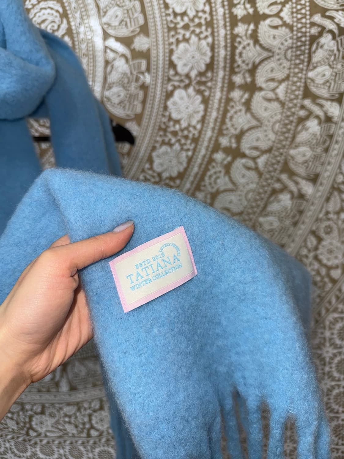 타티아나 울 스카이블루 머플러 목도리  상품이미지5