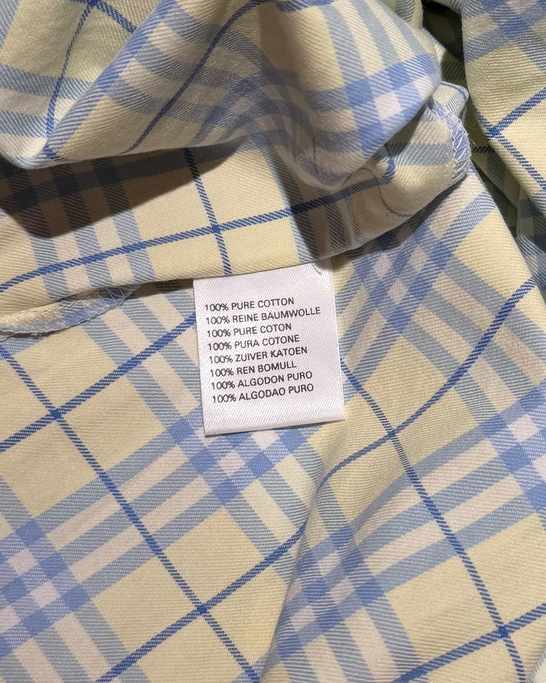 버버리 옐로우 블루 체크 셔츠 상품이미지9