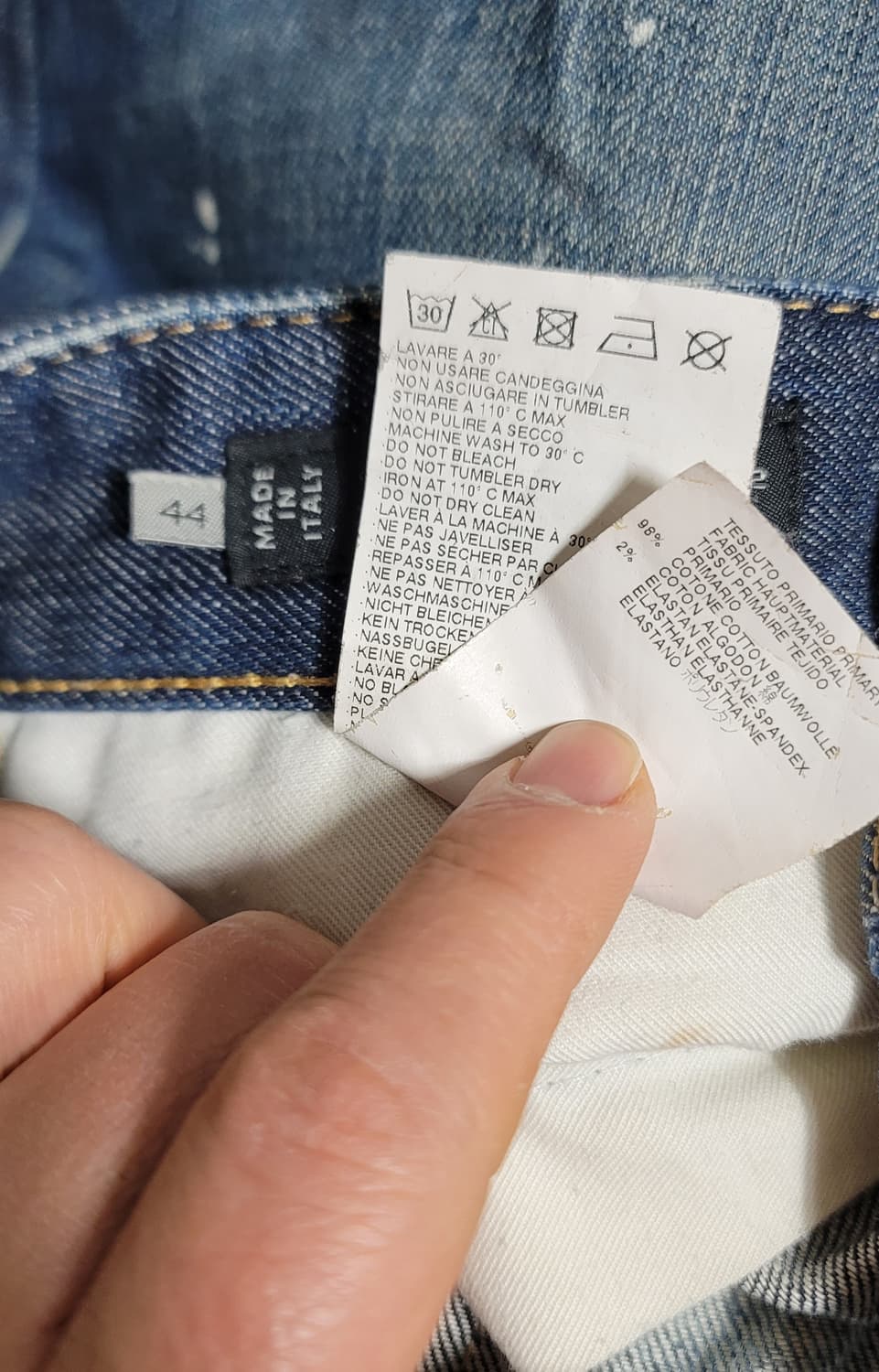 디스퀘어드 올드라벨 페인팅 슬림진 44 상품이미지10