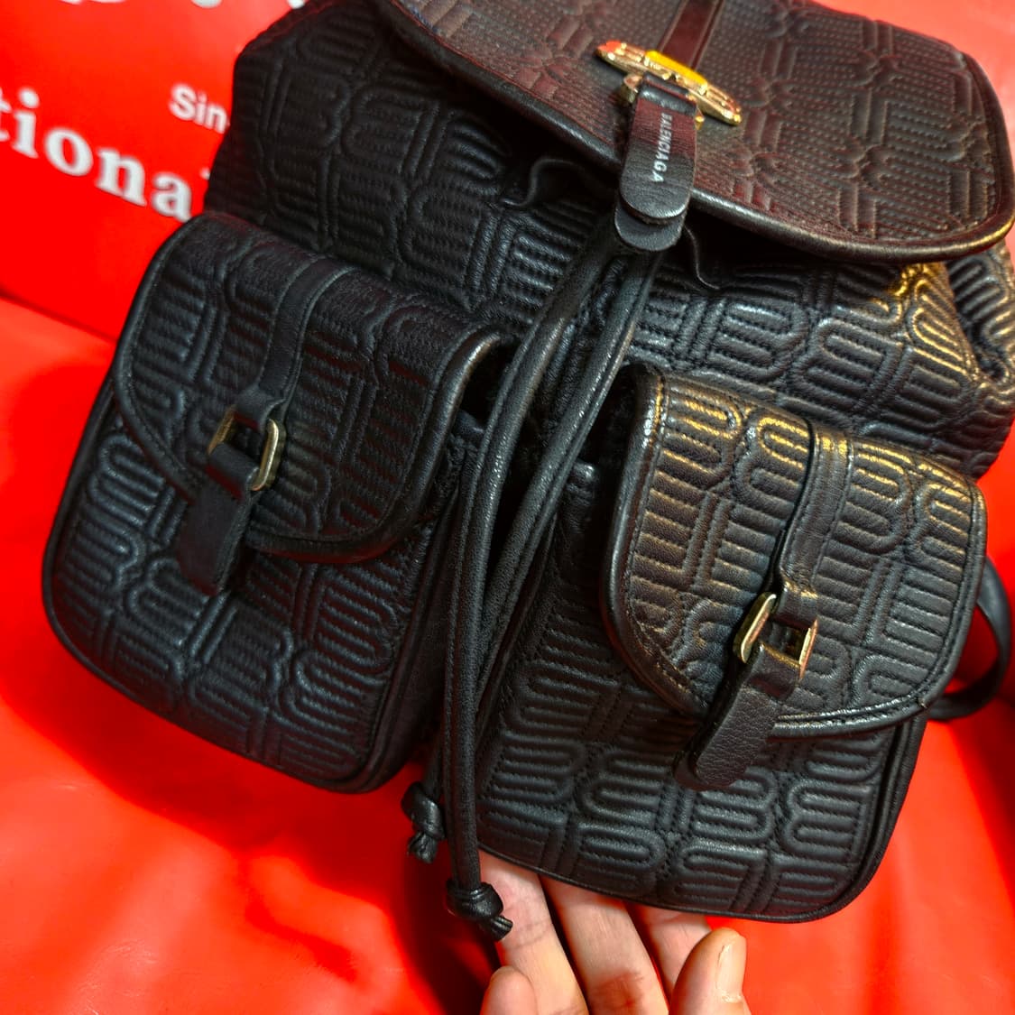 발렌시아가 빈티지 국내 라이센스 BB 가죽 퀄트 미니 백팩 상품이미지5