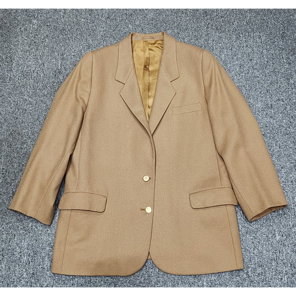 버버리 런던 빈티지 금장 버튼 울 블레이저 자켓 12 사이즈 카멜 상품이미지1