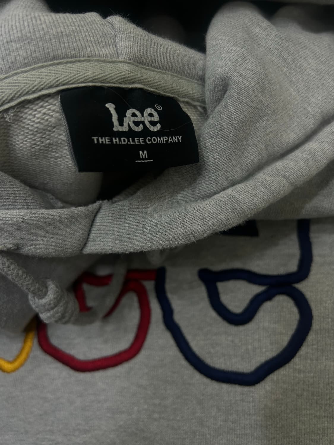 [M]Lee 멀티로고 리버스위브 오버핏 후드/그레이 상품이미지5