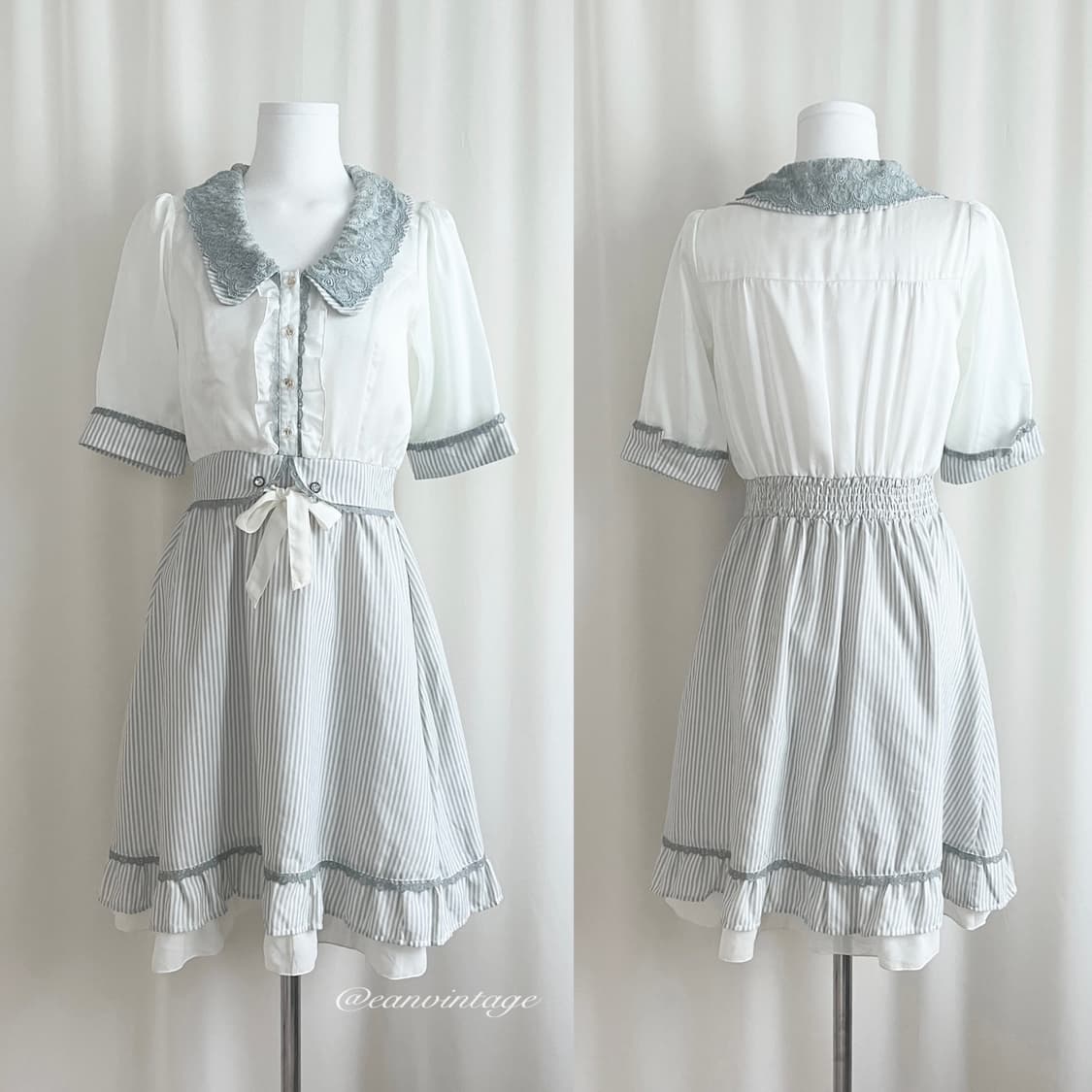 Axes Femme dusty blue lace one-piece  상품이미지1