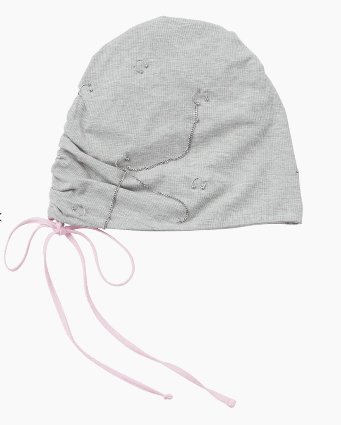 NERDY x OHTNYC GRAY PIERCED SLOUCH 비니 상품이미지4