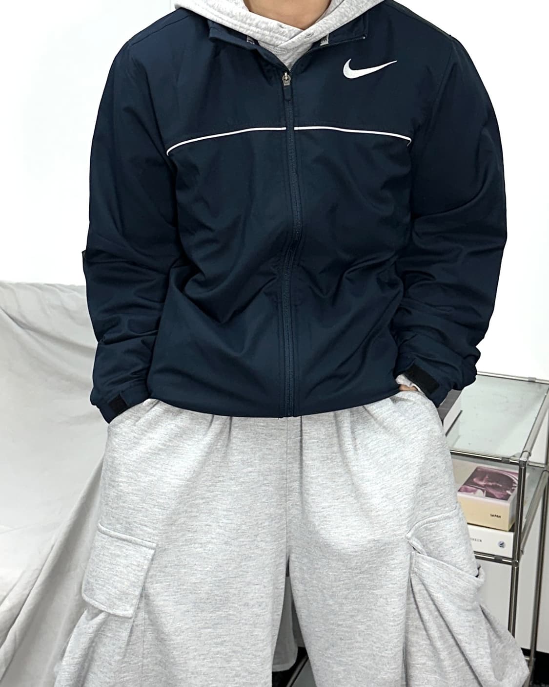 나이키 네이비 드라이핏 바람막이 L 상품이미지1