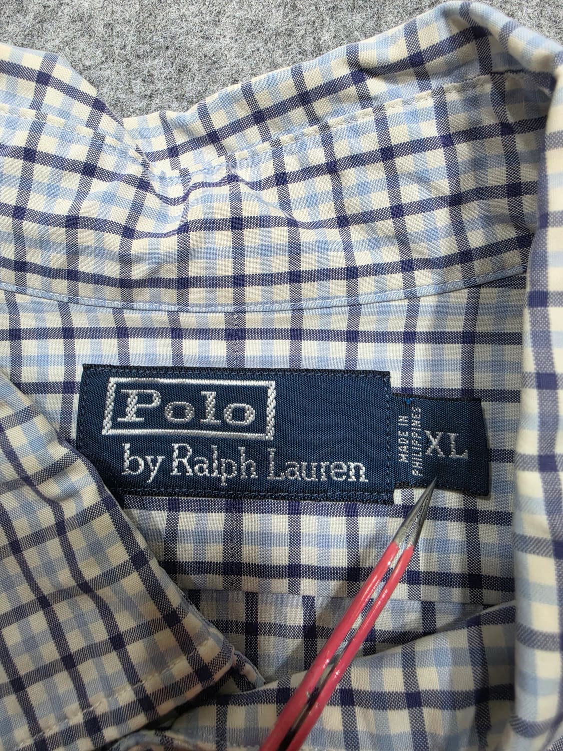 폴로 랄프로렌 블루 체크 셔츠 XL 상품이미지6