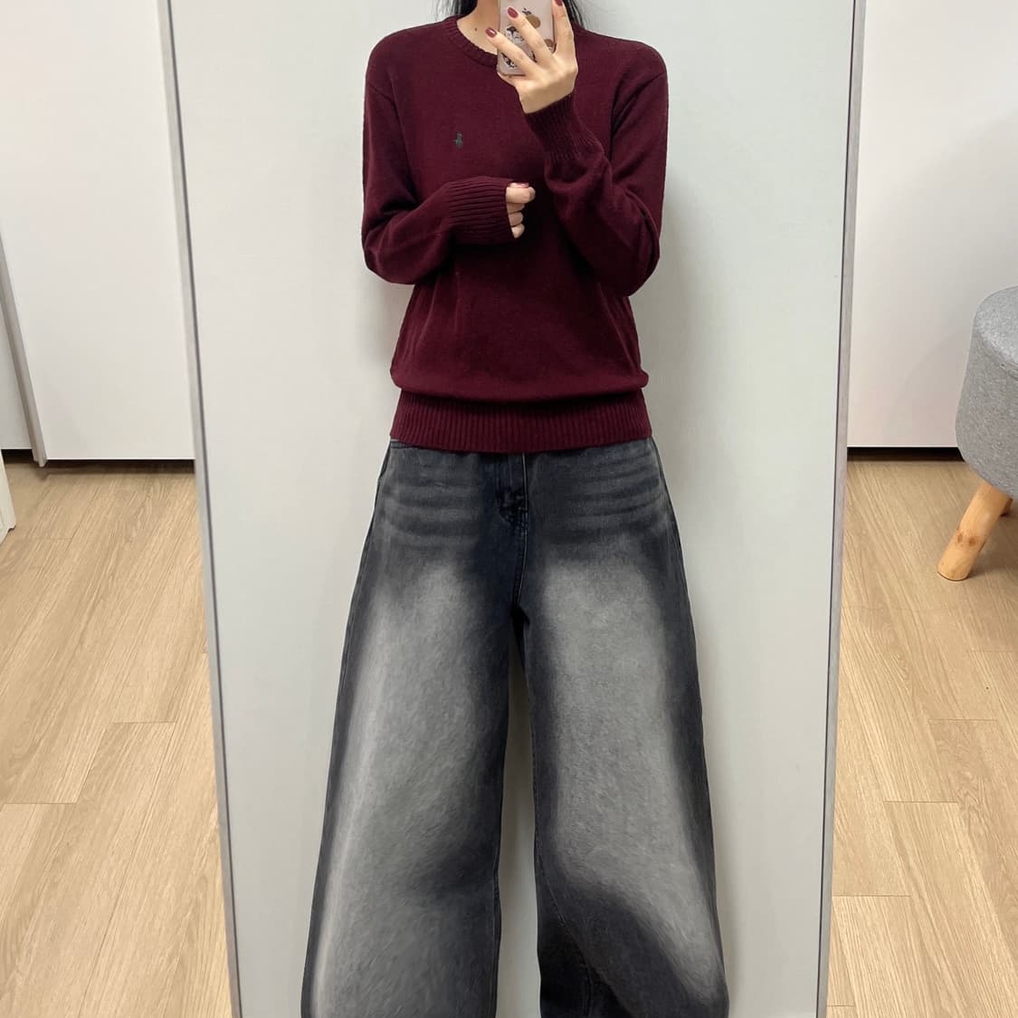 폴로 랄프로렌 카키 포니 버건디 램스울 니트 상품이미지1