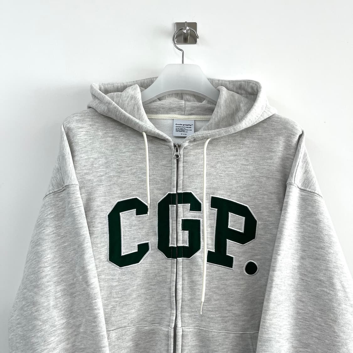 코드그라피 CGP 아치로고 오트밀 투웨이 후드집업 상품이미지4