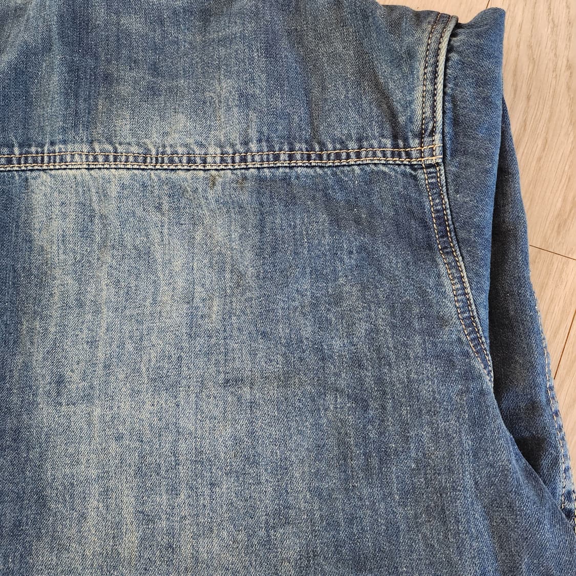 디미트리 블랙 데님 반팔셔츠●물빠짐이 심하지않아요(3~5번 사진참조) 상품이미지5