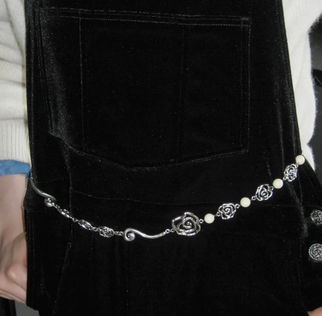 시눈 Rose Beads Chain Belt (Silver Gold) 상품이미지1