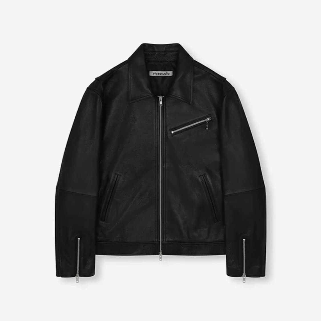 비바스튜디오 카우하이드 싱글 라이더 자켓 블랙 상품이미지1
