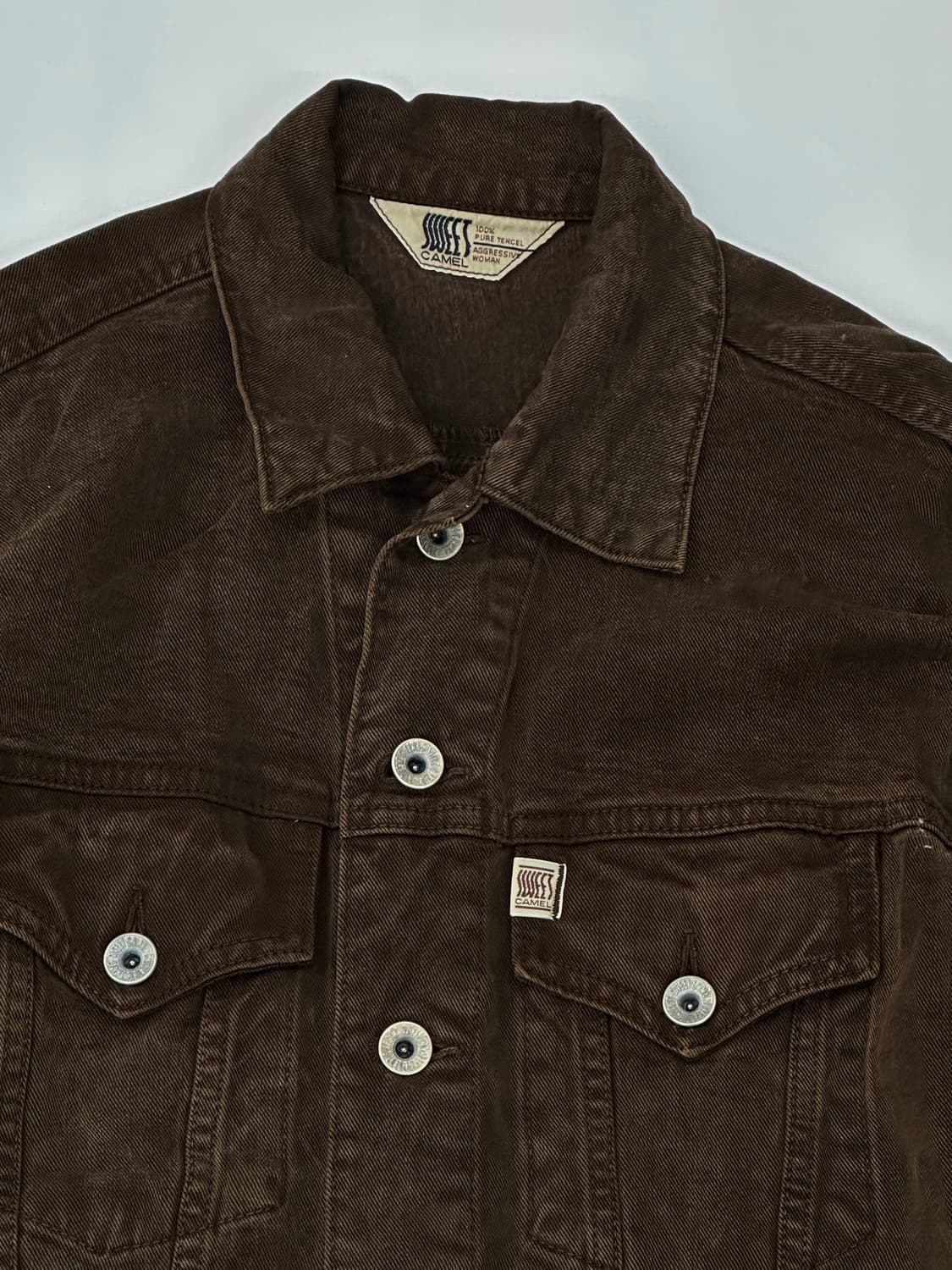 CAMEL 브라운 데님 청자켓 아메카지 그런지 보헤미안 펑크 시크 상품이미지5
