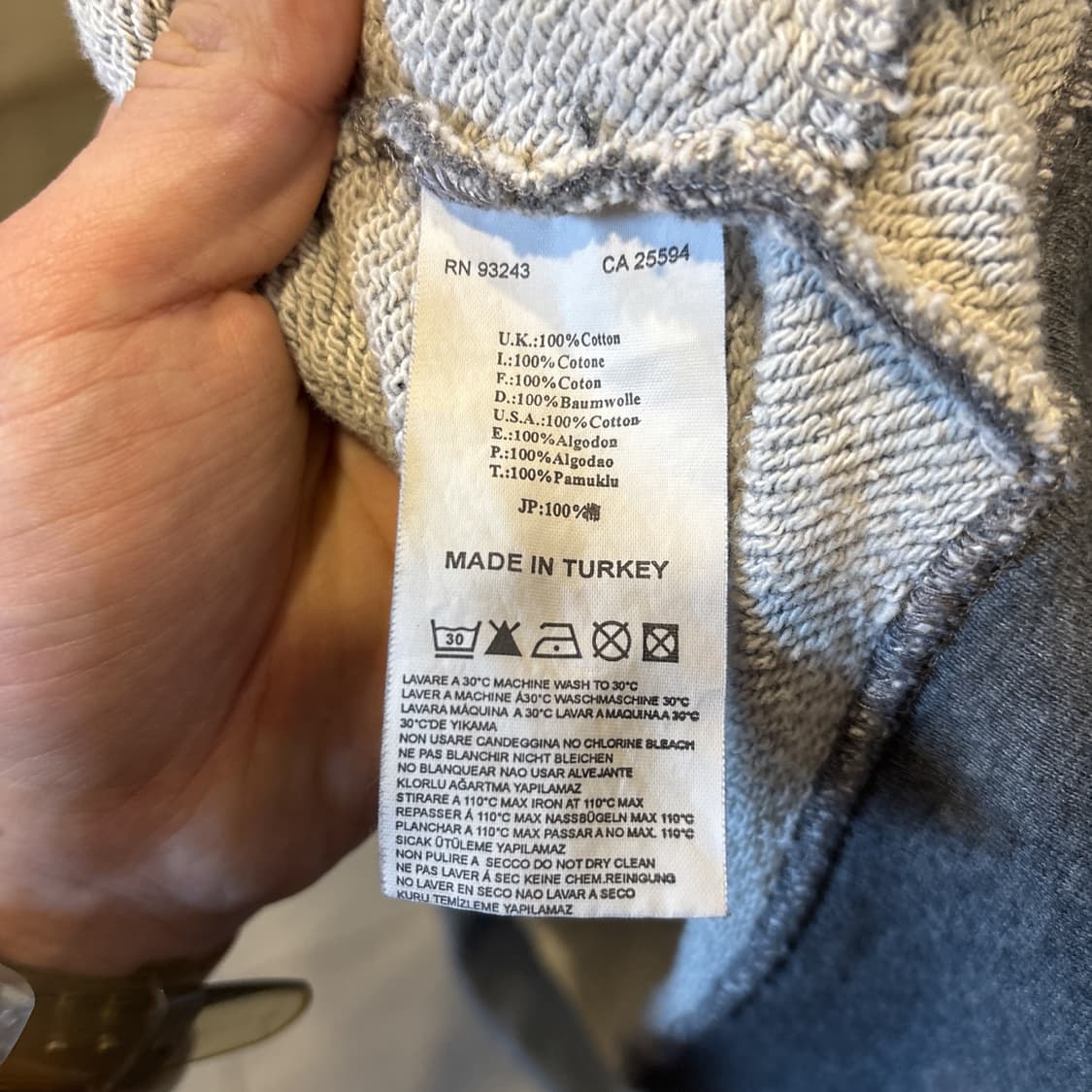 디젤 Y2K 롱바디 후드집업 브레이브 그래픽 디테일 그레이 상품이미지7