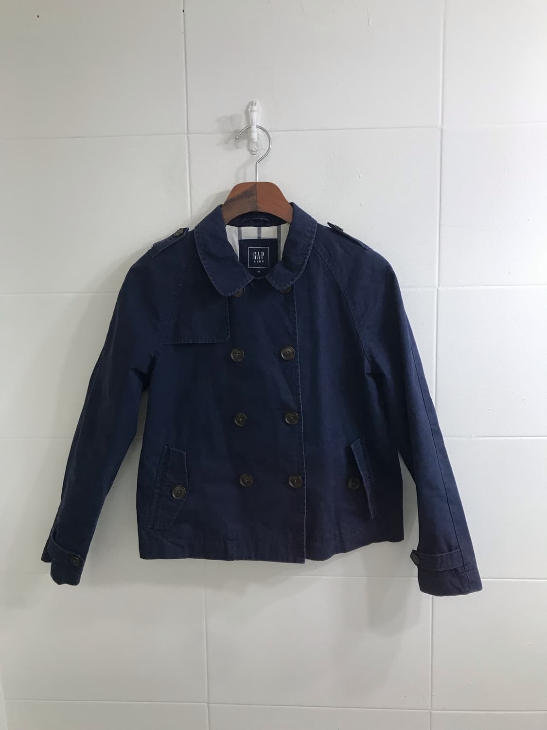 네이비 숏트렌치 청록 니혼진 도트 코디세트 상품이미지5