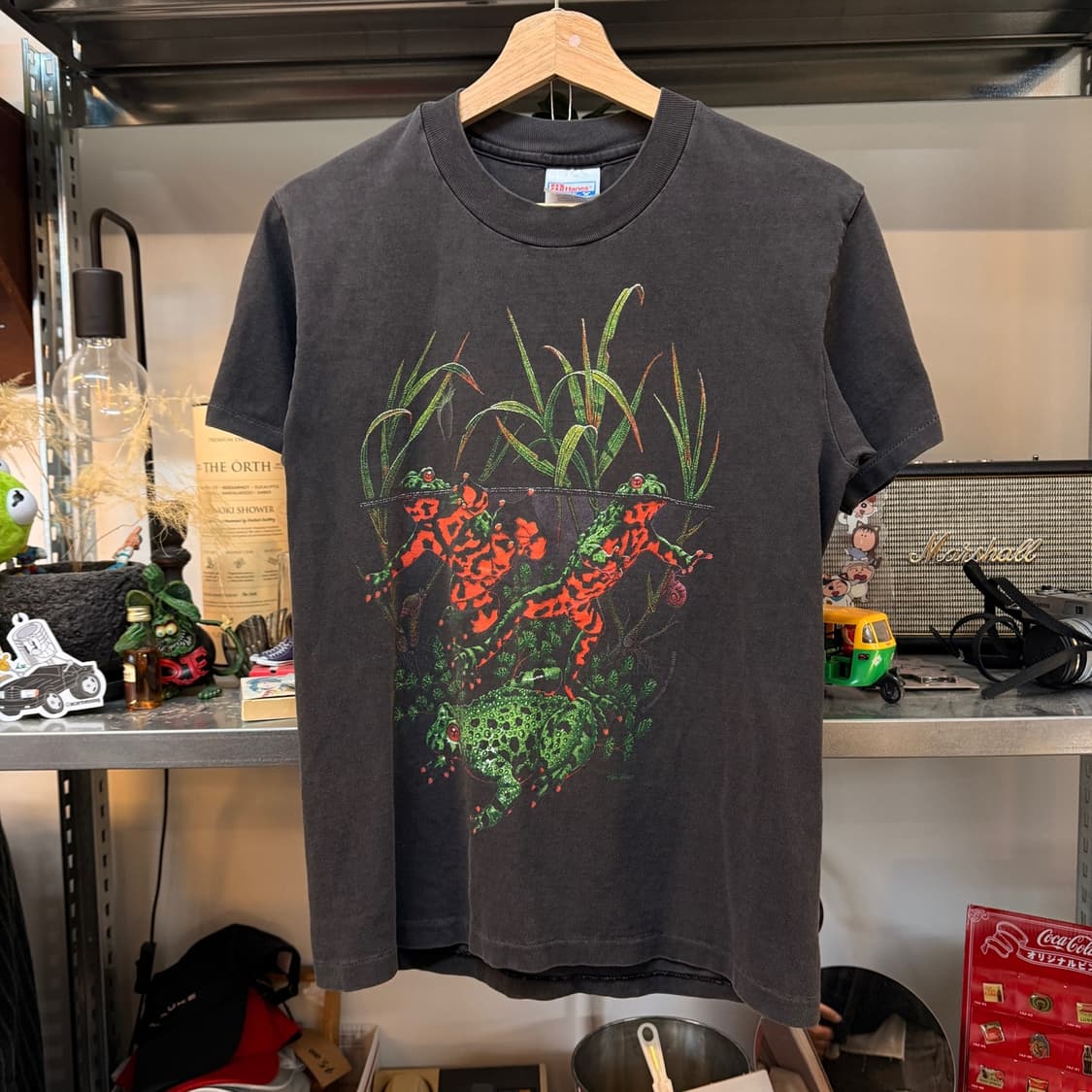 90S 미국빈티지 페이딩 개구리 티셔츠 싱글스티치 S 상품이미지1