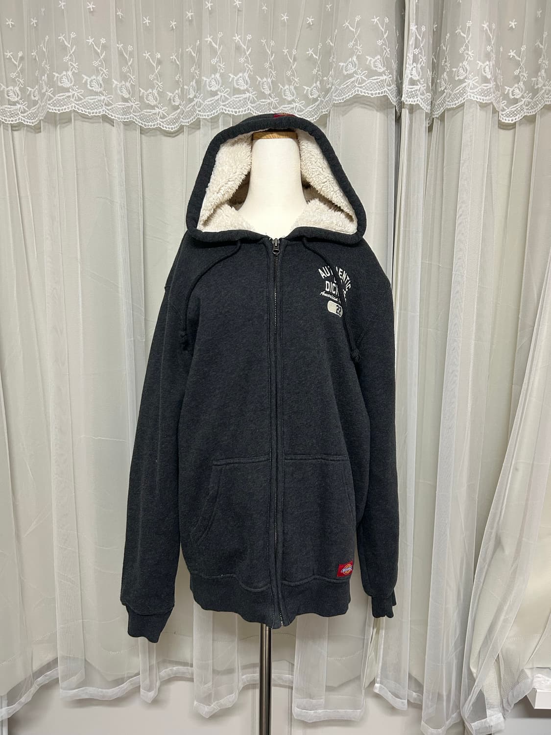 디키즈 양털 후드집업 차콜 상품이미지1