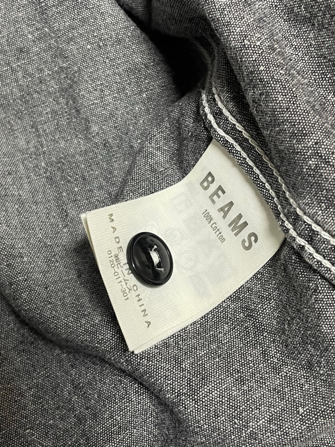 BEAMS Work Shirt  Gray Washed M 상품이미지3