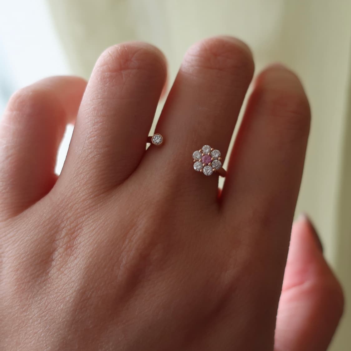 18k 핑크사파이어 다이아몬드 오픈링 상품이미지3