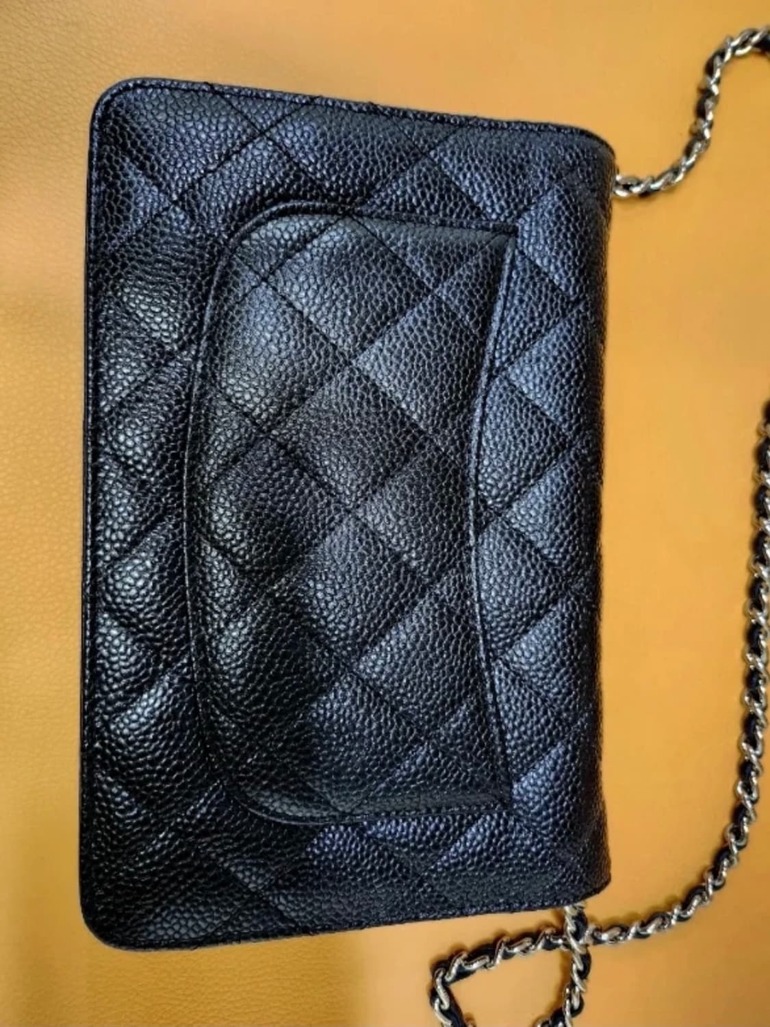 샤넬 캐비어 WOC 블랙 은장 체인 풀박스 상품이미지4