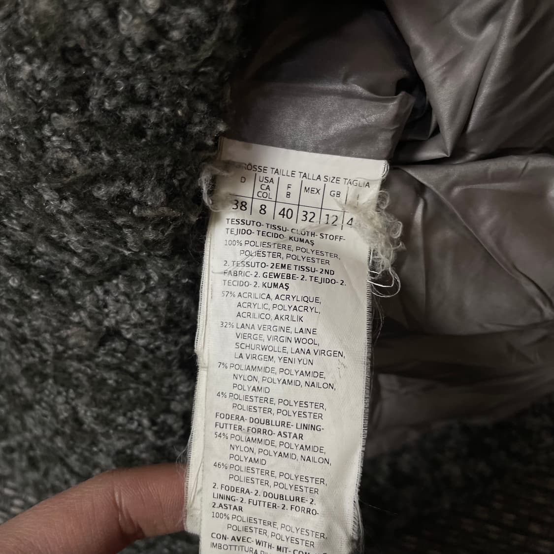 다운인타운 그레이 혼방 퍼 롱자켓 상품이미지8