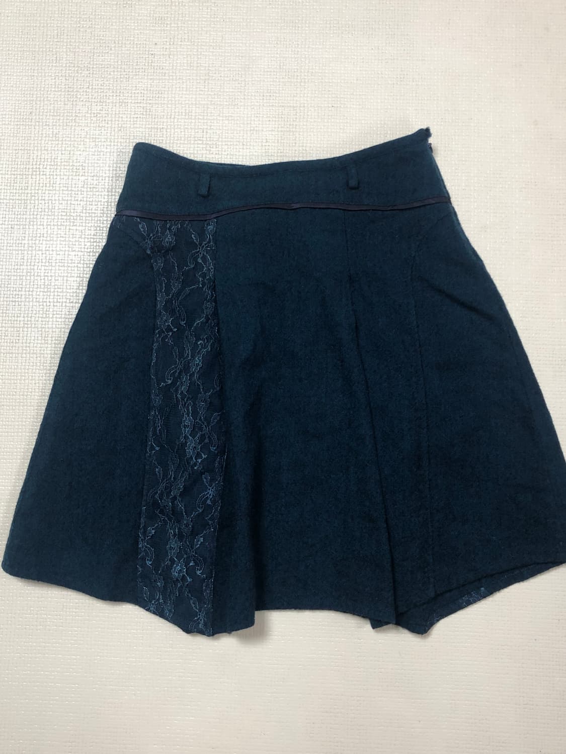 빈티지 다크네이비 레이스 울 플리츠 스커트 상품이미지8