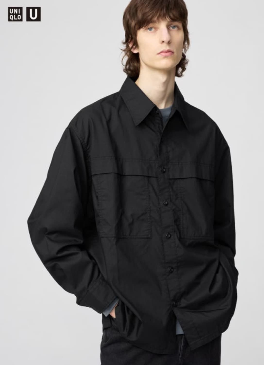 유니클로U/ 유틸리티 셔츠 블랙/ S 상품이미지1