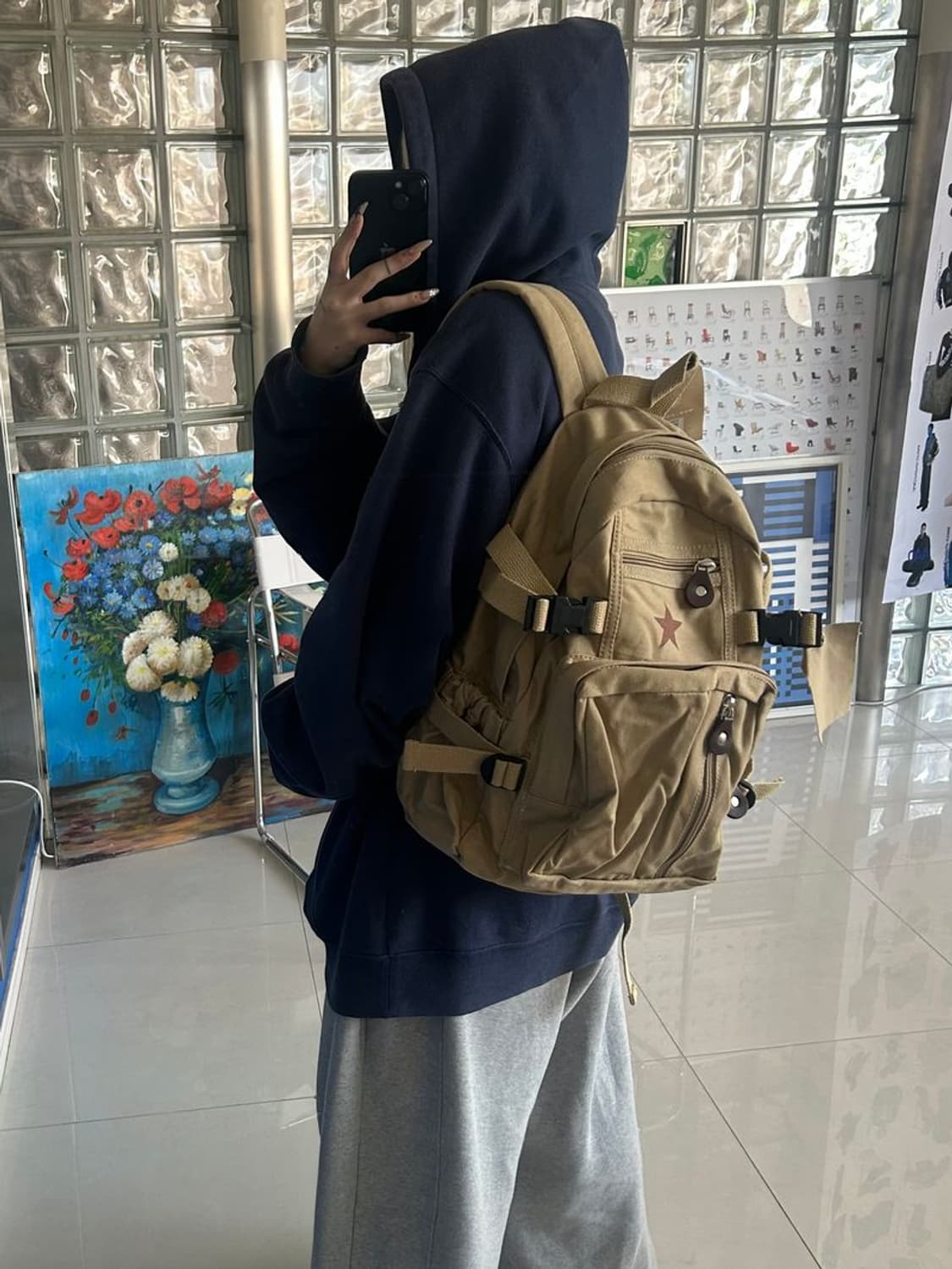 VINTAGE CANVAS COMPACT BACKPACK 컴팩트 백팩 상품이미지1